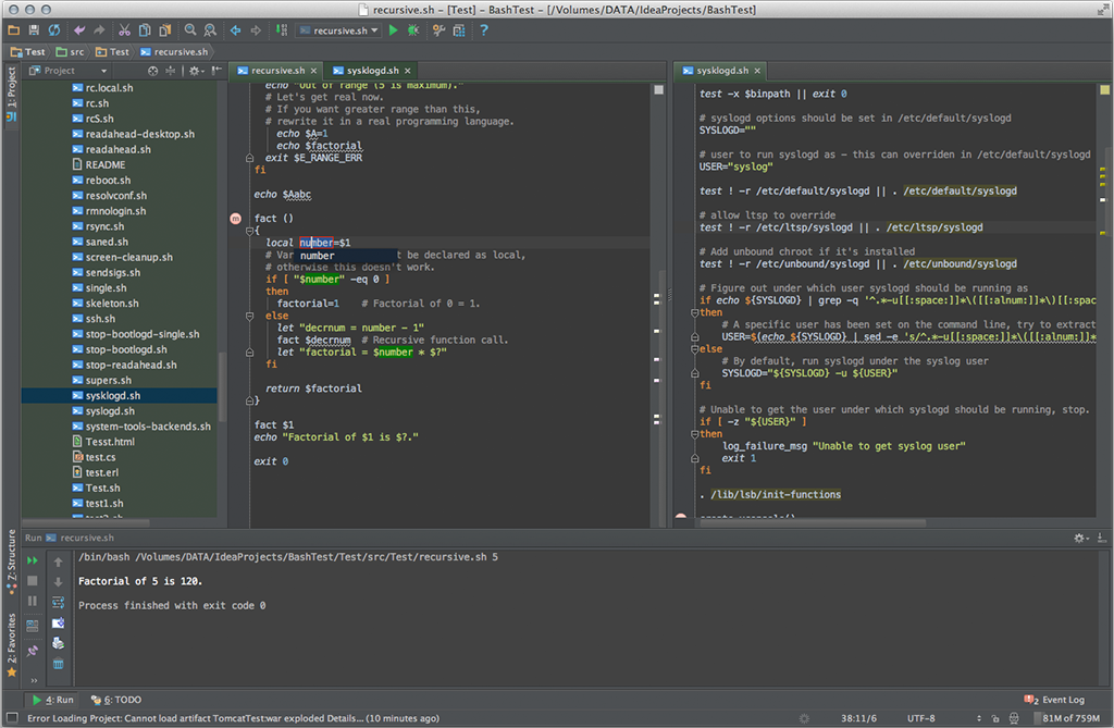 BashSupport editor window