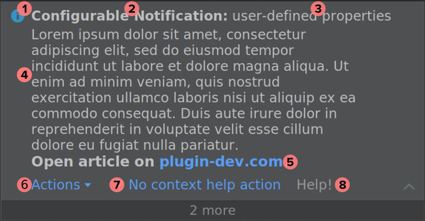 Properties of an IntelliJ notification